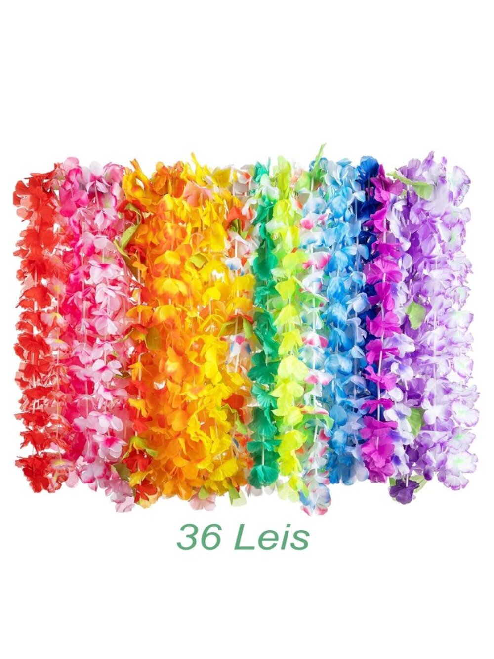 Joyin Toy 36 Counts Hawaiian Leis Bulk Tropical Flower Lei Assorted Color